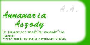 annamaria aszody business card